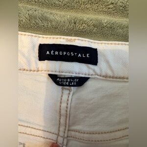Aeropostale Cream Wide Leg Jeans